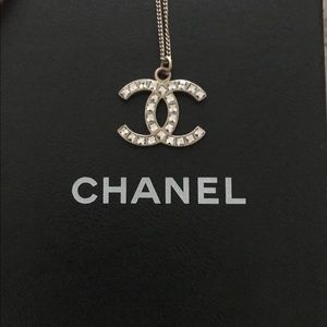 Authentic Chanel Gold CC logo necklace